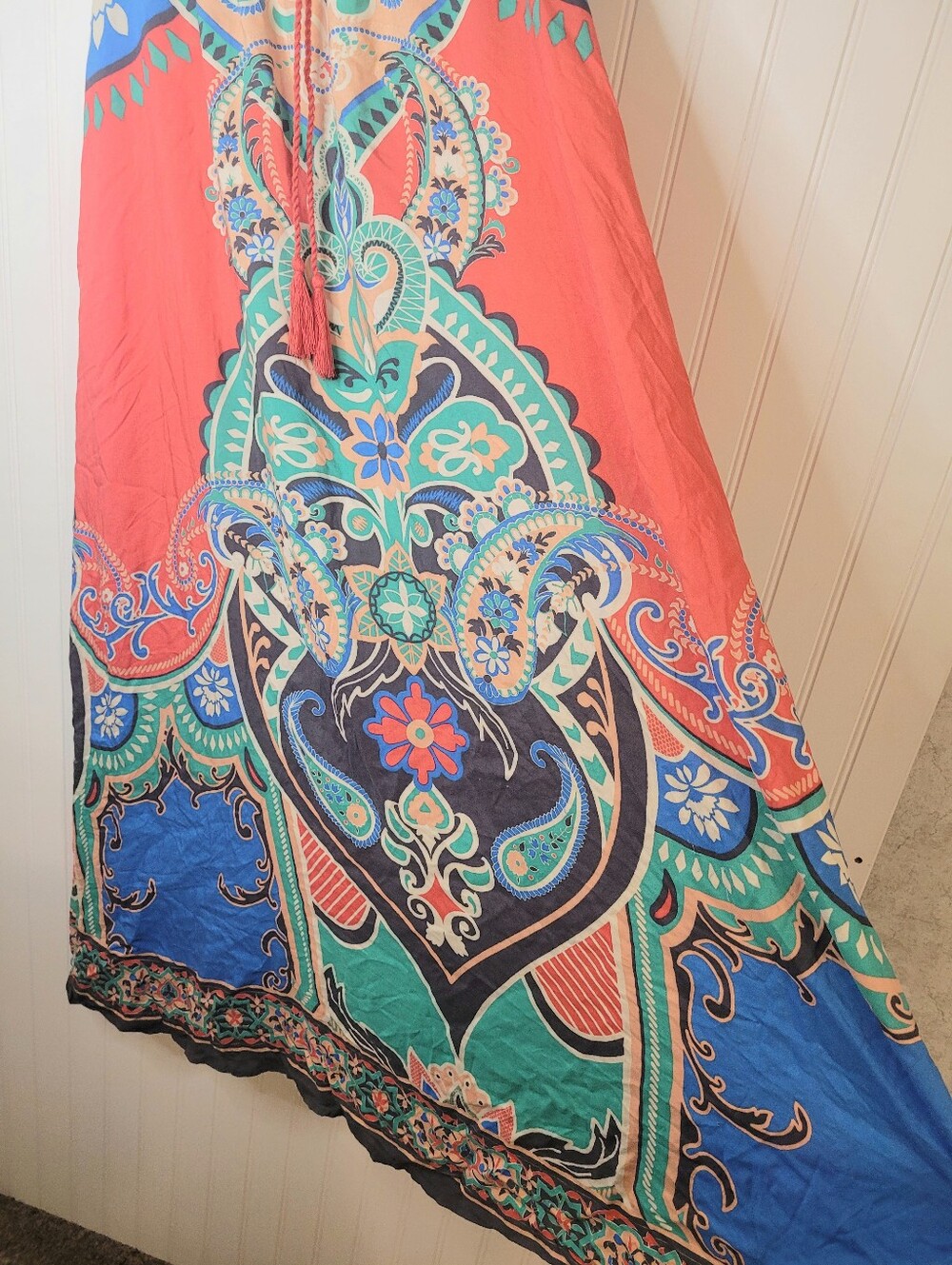 Flying Tomato Boho Multicolor Paisley Maxi Skirt Sz L - Picture 6 of 7